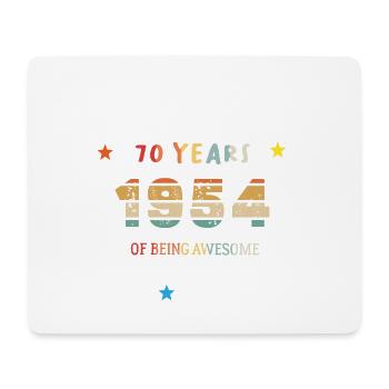 70 Jahre alt Baujahr 1954 Jahrgang März 1954 - Mousepad (Querformat) - Weiß - Vorne