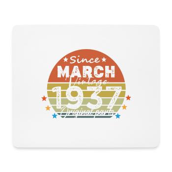 87 Jahre alt Baujahr 1937 Jahrgang März 1937 - Mousepad (Querformat) - Weiß - Vorne