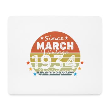 90 Years Old Made In 1934 Vintage March 1934 - Mouse Pad (horizontal) - white - Front