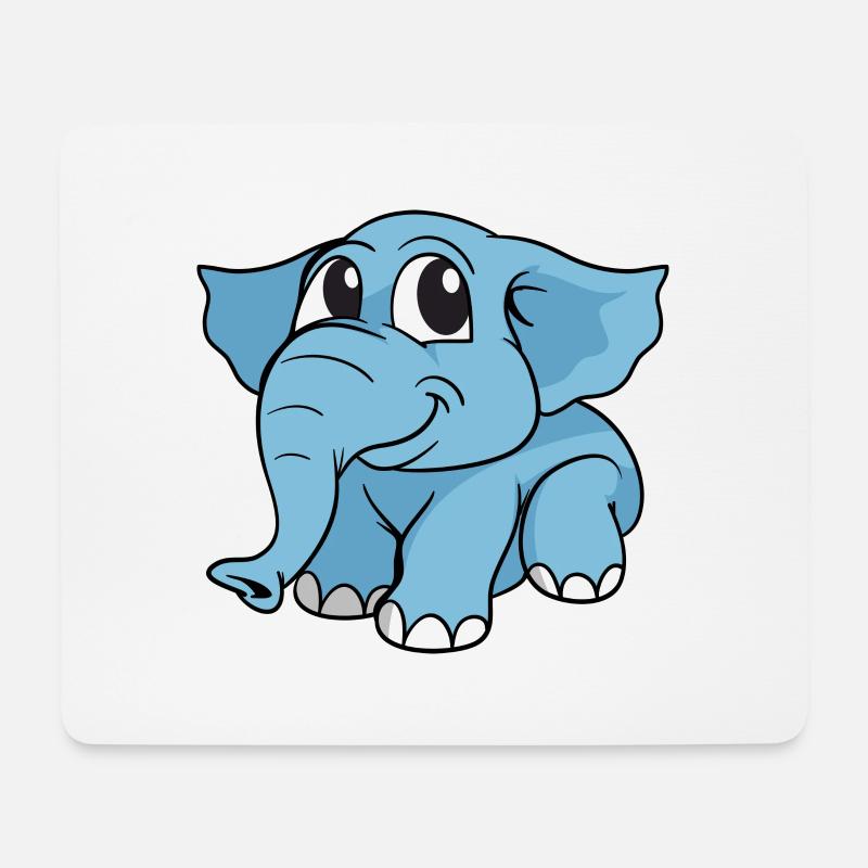 Elephant Elefant - Mousepad (Querformat) - Weiß