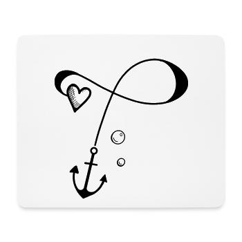 Anchor with heart on the rope - infinite love - Mouse Pad (horizontal) - white - Front