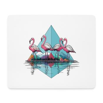 4 flamingos in the water - Mouse Pad (horizontal) - white - Front