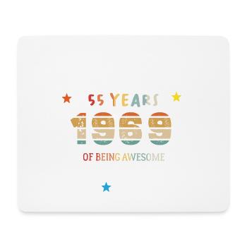 55 Jahre alt Baujahr 1969 Jahrgang März 1969 - Mousepad (Querformat) - Weiß - Vorne