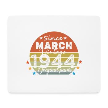 80 Jahre alt Baujahr 1944 Jahrgang März 1944 - Mousepad (Querformat) - Weiß - Vorne
