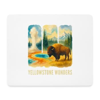 Berglandschaft mit Vulkan - Mousepad (Querformat) - Weiß - Vorne
