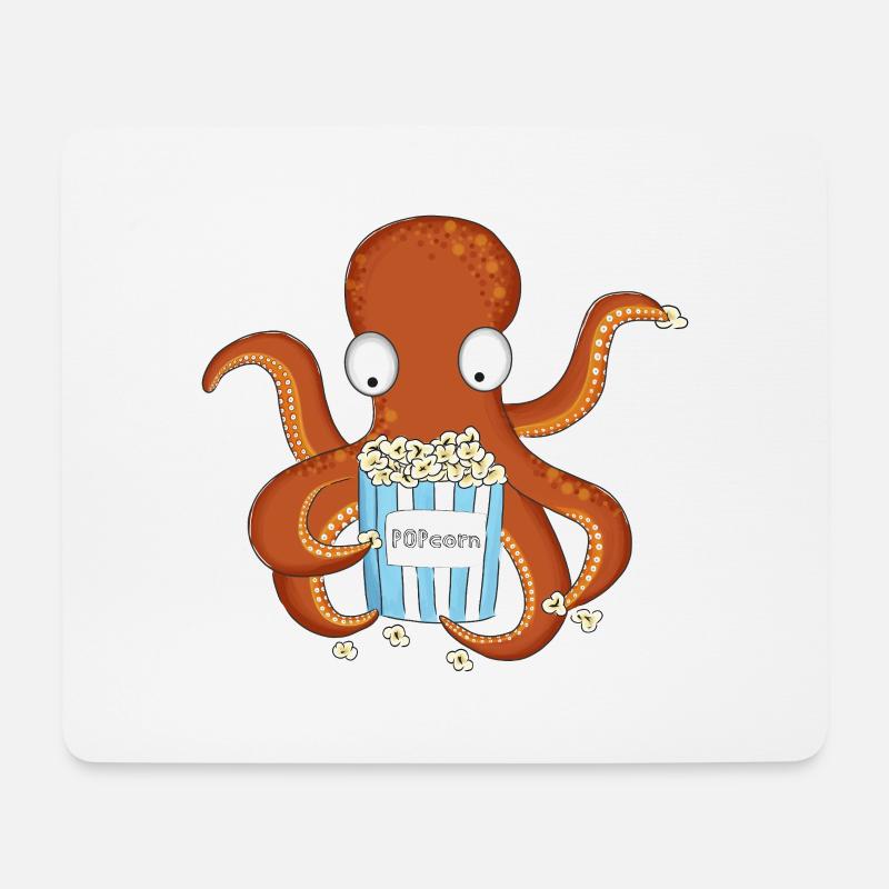 Popcorn Octopus - Tapis de souris (format paysage) - blanc