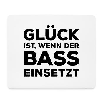 Glück ist, wenn der Bass einsetzt. Musik Rocker - Mousepad (Querformat) - Weiß - Vorne