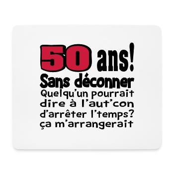 DESIGN,HUMOUR,MOTIF AMUSANT, DROLE,ANNIVERSAIRE, - Tapis de souris (format paysage) - blanc - Devant