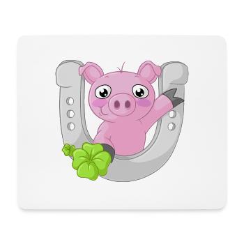 cochon comique du bonheur - Tapis de souris (format paysage) - blanc - Devant