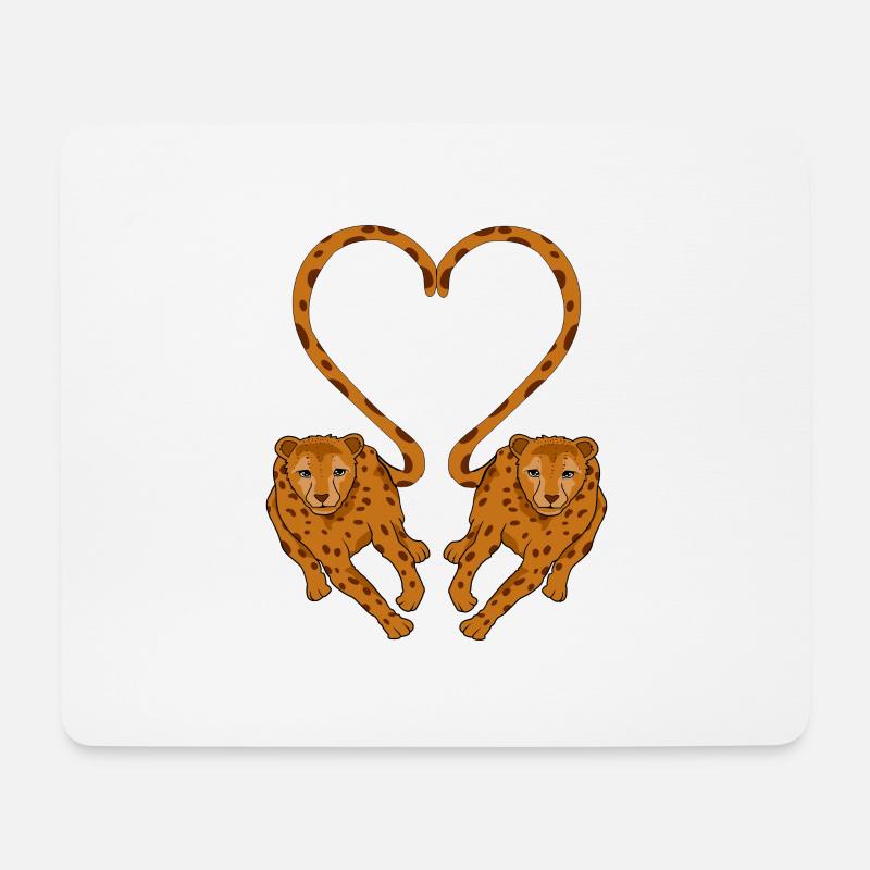 Gepard Paar Valentinstag - Mousepad (Querformat) - Weiß
