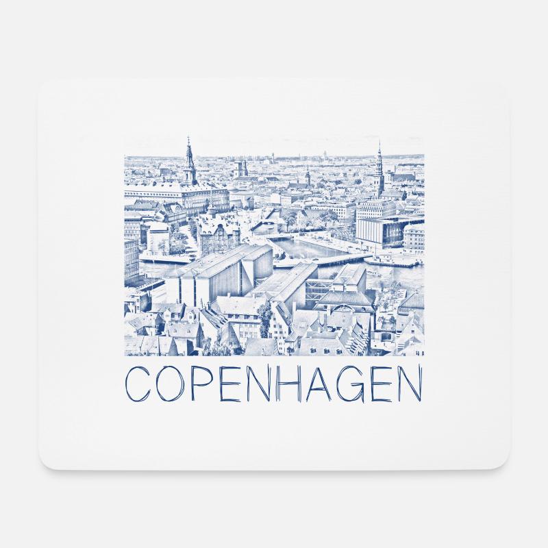 Pen drawing Copenhagen - Mouse Pad (horizontal) - white