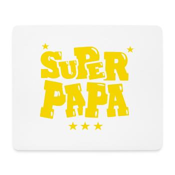 Superdad Super Dad Gestickter Schriftzug - Mousepad (Querformat) - Weiß - Vorne