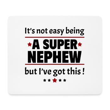 Nicht leicht, ein super Neffe zu sein - Mousepad (Querformat) - Weiß - Vorne