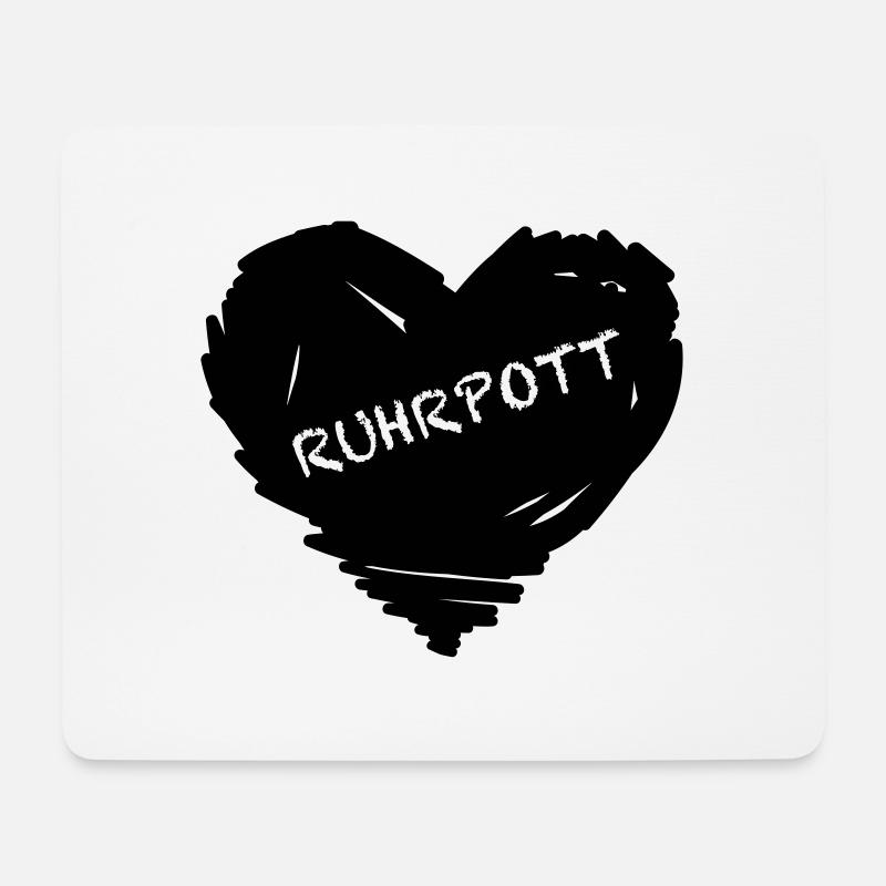 Kohlen Herz mit Ruhrpott Schriftzug - Mousepad (Querformat) - Weiß