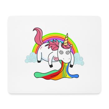 Kotzendes Einhorn Regenbogen - Mousepad (Querformat) - Weiß - Vorne