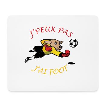 J'peux pas j'ai foot - Tapis de souris (format paysage) - blanc - Devant