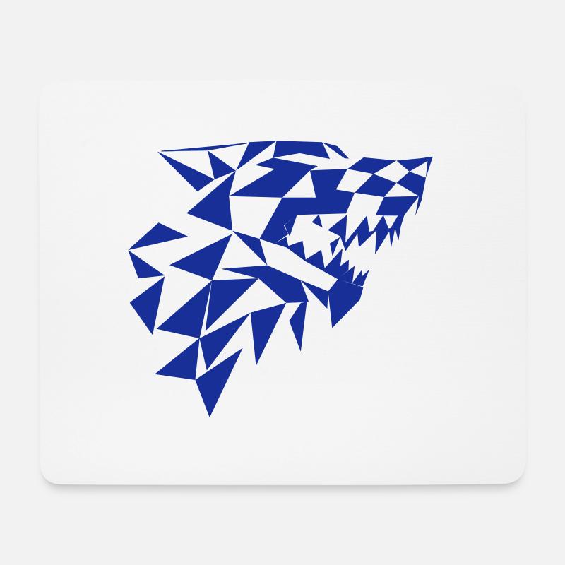 Wolf Dreiecke - Mousepad (Querformat) - Weiß