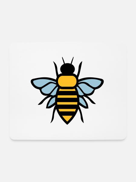 Biene - Mousepad (Querformat) - Weiß