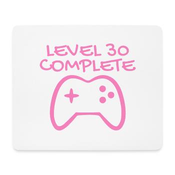 30 anniversaire - Niveau 30 Complete - Gamer 30 ans - Tapis de souris (format paysage) - blanc - Devant