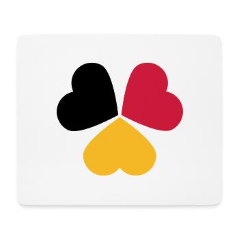 3 Herzen Deutschland Belgien Flagge Kleeblatt - Mousepad (Querformat) - Weiß - Vorne
