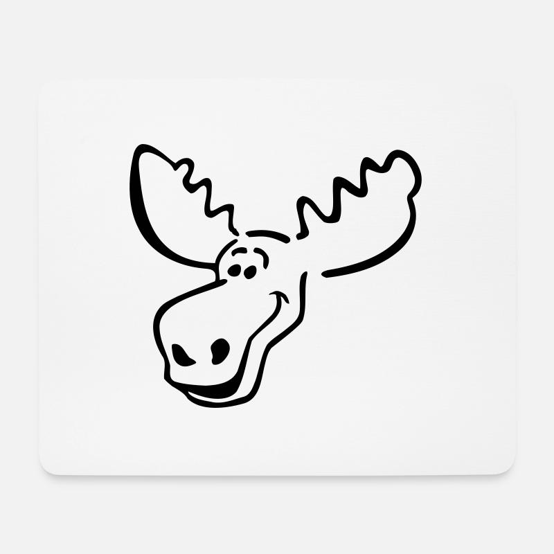 elch_pur - Mousepad (Querformat) - Weiß