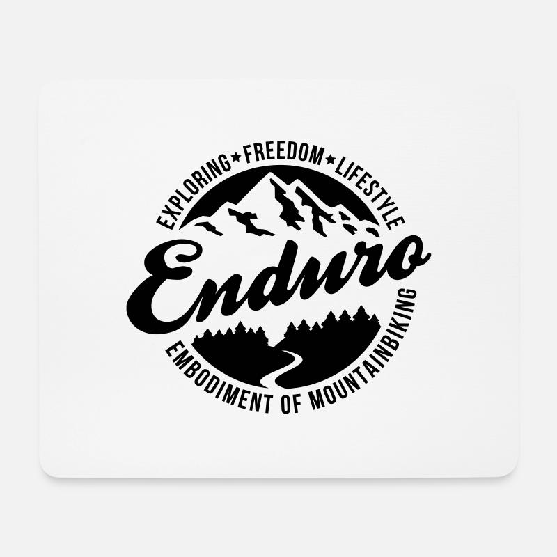 Enduro Mountainbiking - Mousepad (Querformat) - Weiß