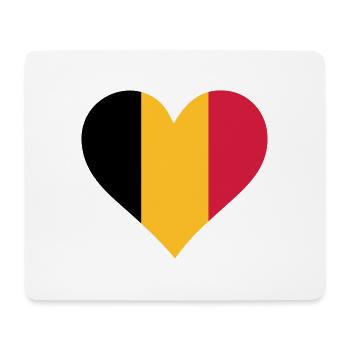 Ein Herz für Belgien - Mousepad (Querformat) - Weiß - Vorne