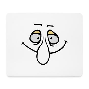 Face Big Nose Smile Grin Comic Cartoon - Mouse Pad (horizontal) - white - Front