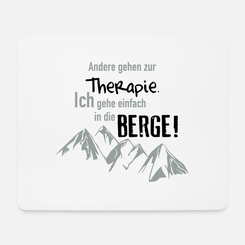Therapie Berge - Mousepad (Querformat) - Weiß