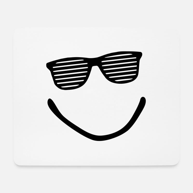 Big Smile - Smiley - Sonnenbrille - Mousepad (Querformat) - Weiß