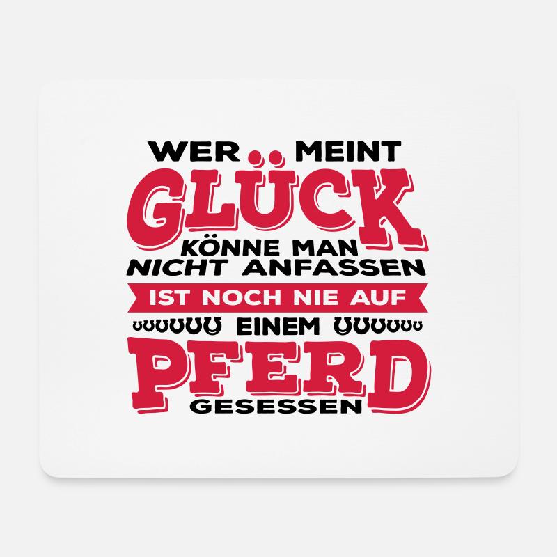 Glück Pferd - Mousepad (Querformat) - Weiß