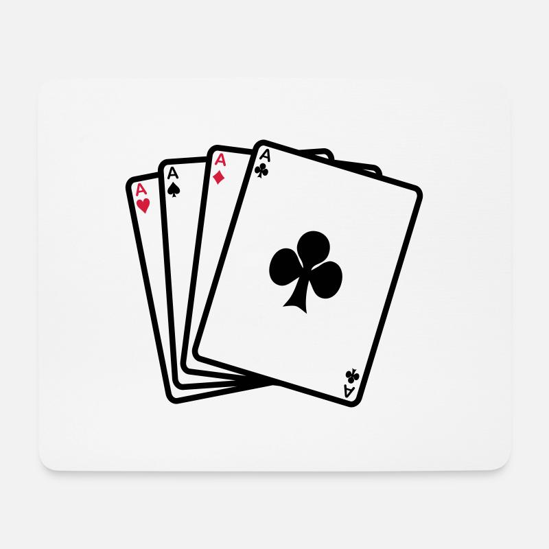 Poker - Karten - Mousepad (Querformat) - Weiß