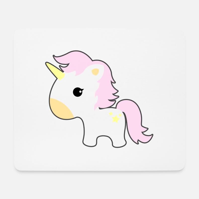 Einhorn - Mousepad (Querformat) - Weiß