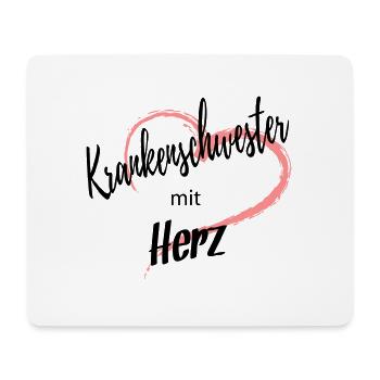 Krankenschwester mit Herz 2c - Mousepad (Querformat) - Weiß - Vorne