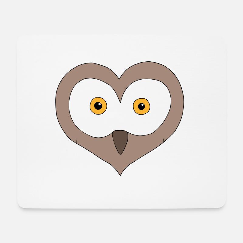 Heart Owl - Mouse Pad (horizontal) - white