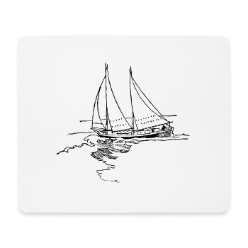 schiff boot kahn uboot segelboot segelschiff yacht - Mousepad (Querformat) - Weiß - Vorne