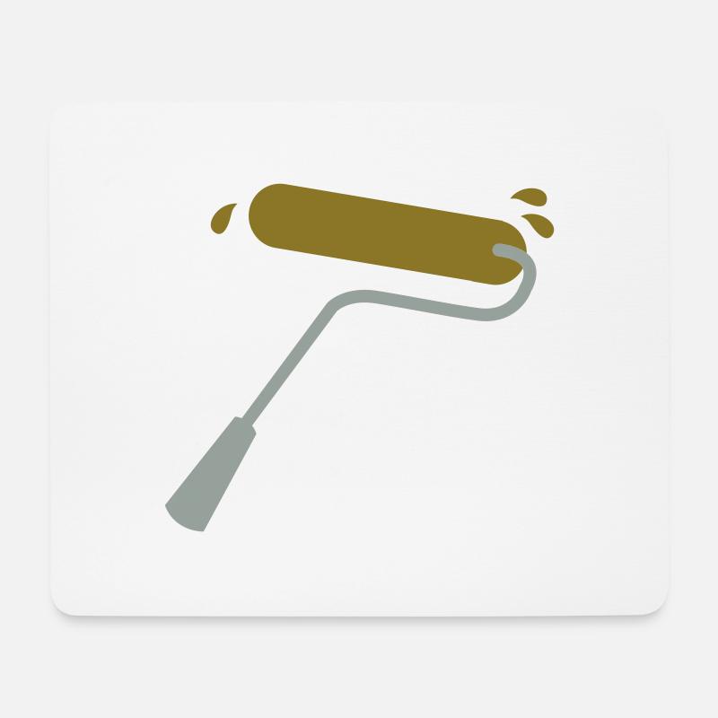 Farbrolle in Gold und Silber mit Spritzern - Mousepad (Querformat) - Weiß