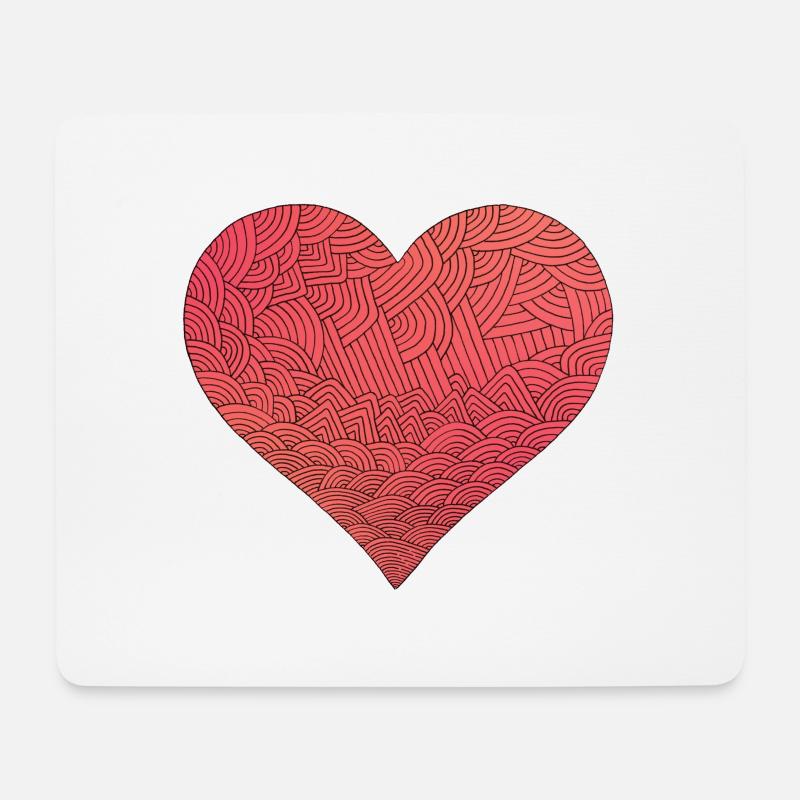 rotes herz red heart valentine valentinstag liebe7 - Mousepad (Querformat) - Weiß