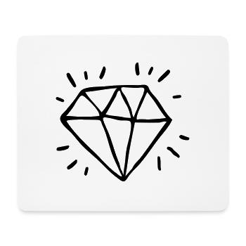 diamant - Tapis de souris (format paysage) - blanc - Devant