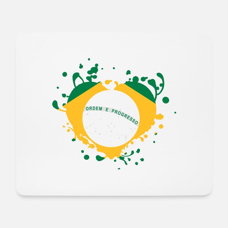 brasilien Bandera Flagge Herz-Spiele - Mousepad (Querformat) - Weiß