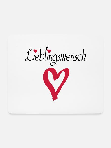 Lieblingsmensch Herz gross - Mousepad (Querformat) - Weiß