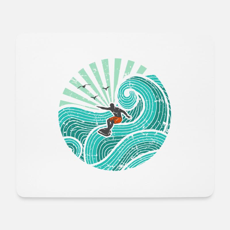 Surfer türkis - Mousepad (Querformat) - Weiß