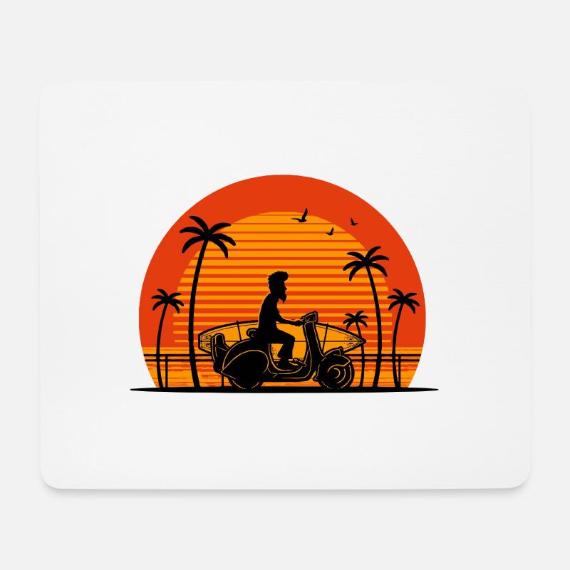 Surfer auf Roller - Mousepad (Querformat) - Weiß