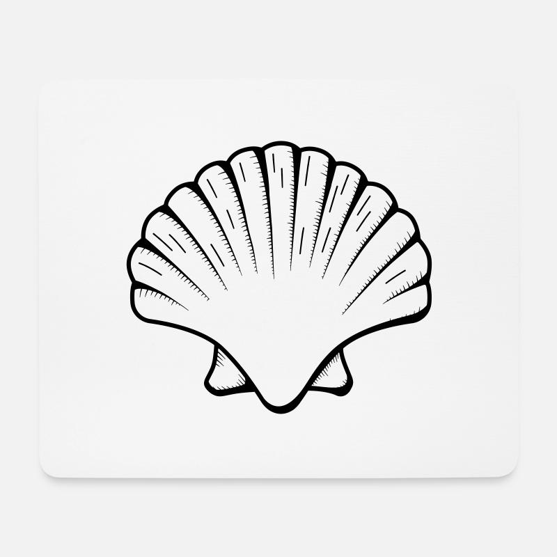 Muschel - Mousepad (Querformat) - Weiß