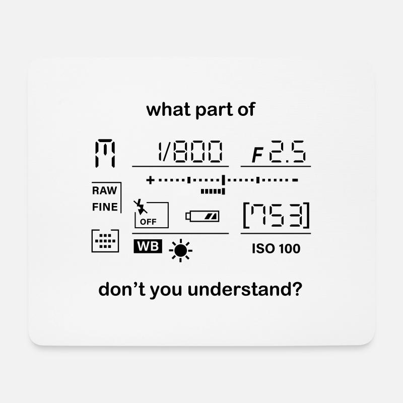 Kamera Manueller Modus - Mousepad (Querformat) - Weiß