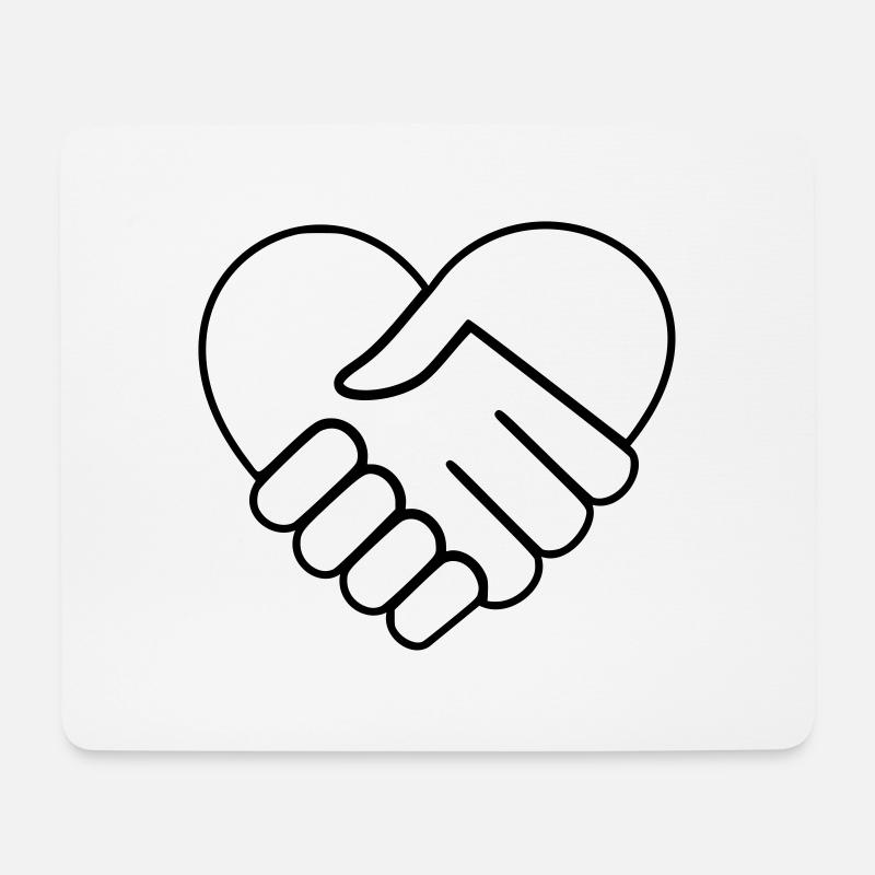Coeur main dans la main blanc-incolore - Tapis de souris (format paysage) - blanc