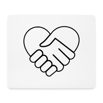 Hand in Hand Herz weiss - Mousepad (Querformat) - Weiß - Vorne
