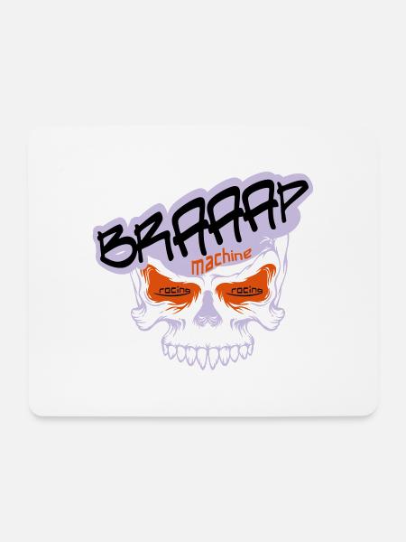 Braaap BIG Skull - Mousepad (Querformat) - Weiß