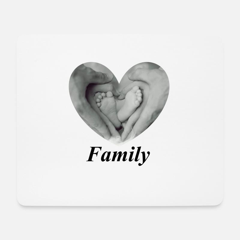 Herz Familie - Mousepad (Querformat) - Weiß