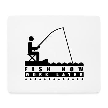 fish_now_work_later_f1 - Tapis de souris (format paysage) - blanc - Devant